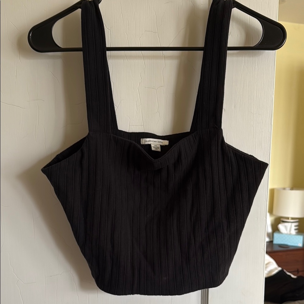 American Eagle Black Ribbed Tank Top